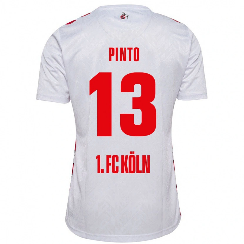 Danxen Børn João Pinto #13 Hvid Rød Hjemmebane Spillertrøjer 2024/25 Trøje T-Shirt