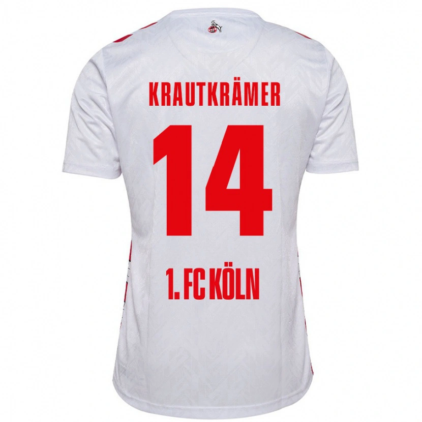Danxen Børn Jakob Krautkrämer #14 Hvid Rød Hjemmebane Spillertrøjer 2024/25 Trøje T-Shirt