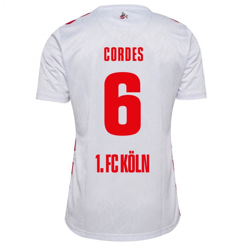 Danxen Børn Lotta Cordes #6 Hvid Rød Hjemmebane Spillertrøjer 2024/25 Trøje T-Shirt