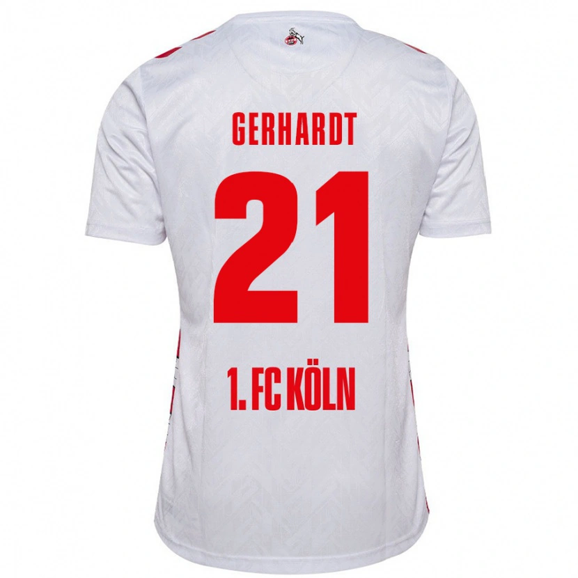 Danxen Børn Anna Gerhardt #21 Hvid Rød Hjemmebane Spillertrøjer 2024/25 Trøje T-Shirt