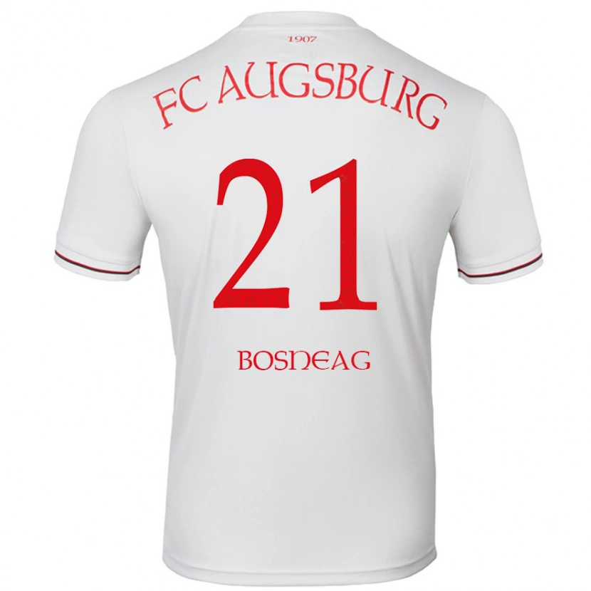 Danxen Børn Ioan Boșneag #21 Hvid Hjemmebane Spillertrøjer 2024/25 Trøje T-Shirt