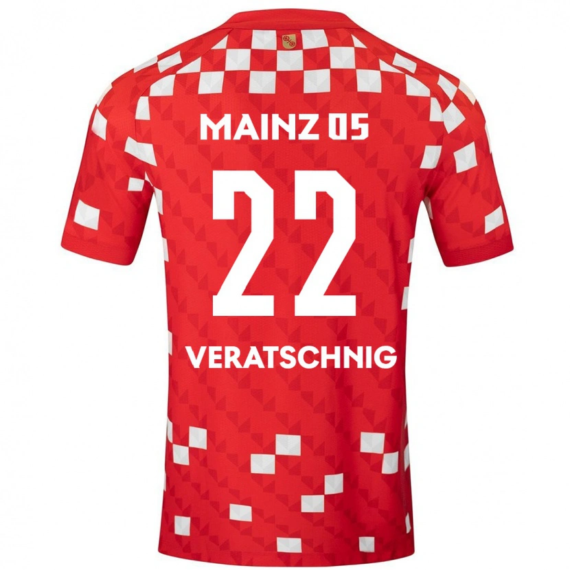 Danxen Børn Nikolas Veratschnig #22 Hvid Rød Hjemmebane Spillertrøjer 2024/25 Trøje T-Shirt
