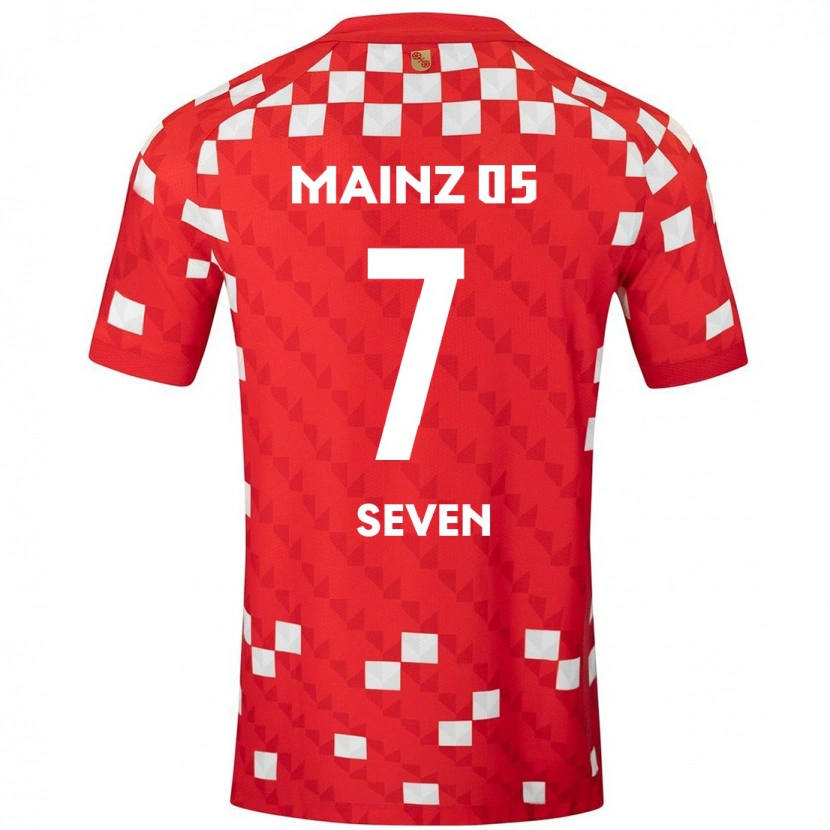 Danxen Børn Justin Seven #7 Hvid Rød Hjemmebane Spillertrøjer 2024/25 Trøje T-Shirt