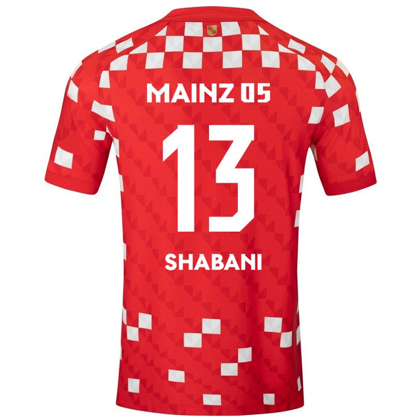 Danxen Børn Eniss Shabani #13 Hvid Rød Hjemmebane Spillertrøjer 2024/25 Trøje T-Shirt