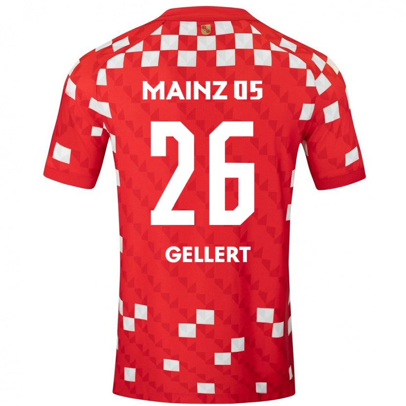 Danxen Børn Mona Gellert #26 Hvid Rød Hjemmebane Spillertrøjer 2024/25 Trøje T-Shirt