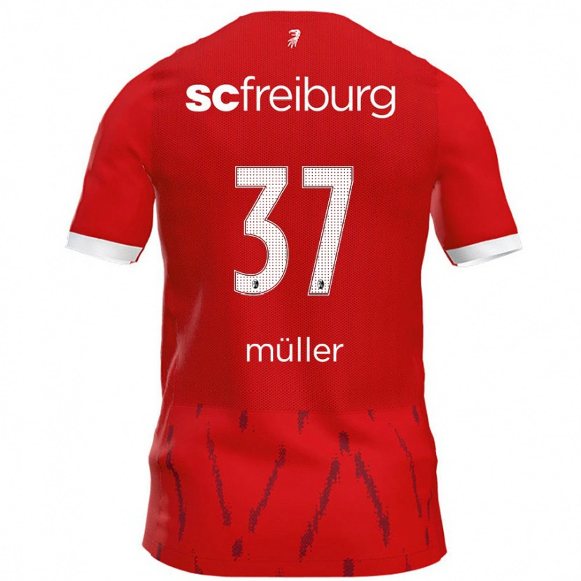 Danxen Børn Ruben Müller #37 Rød Hjemmebane Spillertrøjer 2024/25 Trøje T-Shirt
