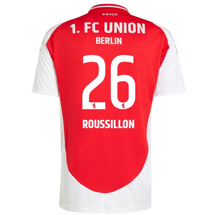 Danxen Børn Jérôme Roussillon #26 Rød Hvid Hjemmebane Spillertrøjer 2024/25 Trøje T-Shirt