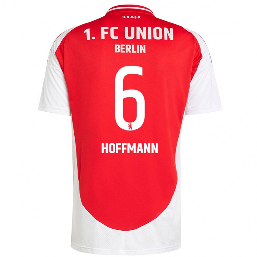 Danxen Børn Finn Hoffmann #6 Rød Hvid Hjemmebane Spillertrøjer 2024/25 Trøje T-Shirt