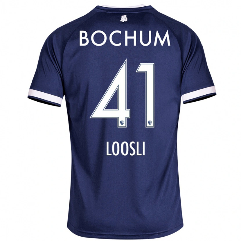 Danxen Børn Noah Loosli #41 Mørkeblå Hjemmebane Spillertrøjer 2024/25 Trøje T-Shirt
