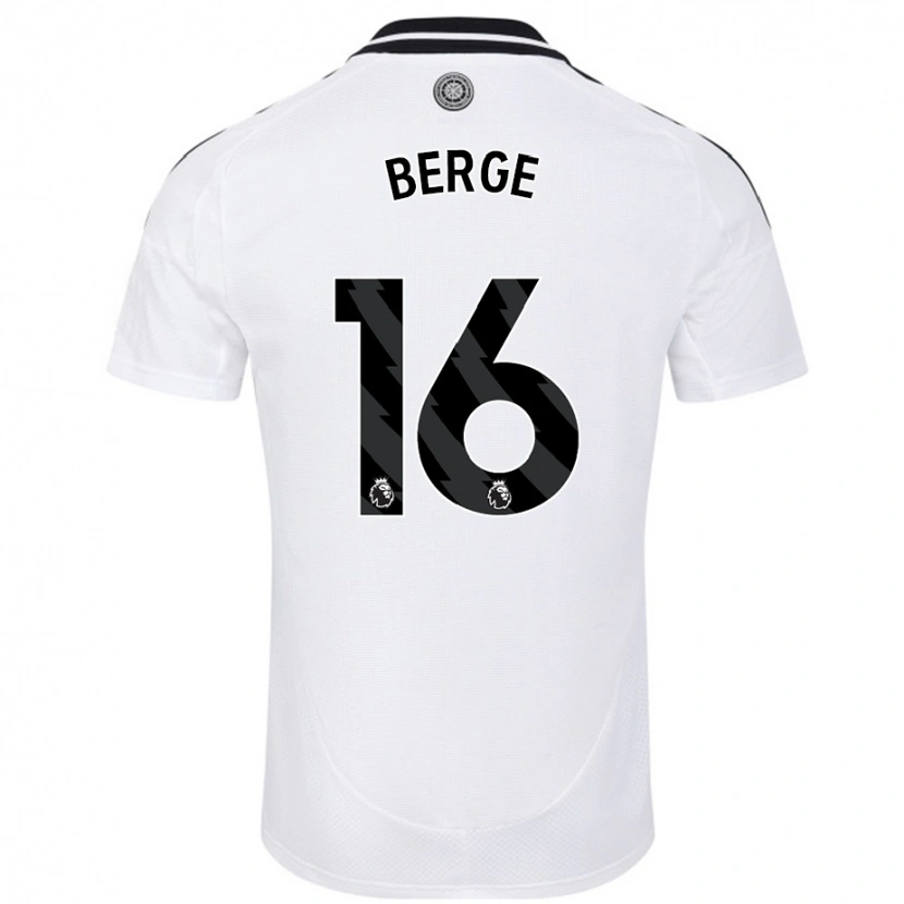 Danxen Børn Sander Berge #16 Hvid Hjemmebane Spillertrøjer 2024/25 Trøje T-Shirt