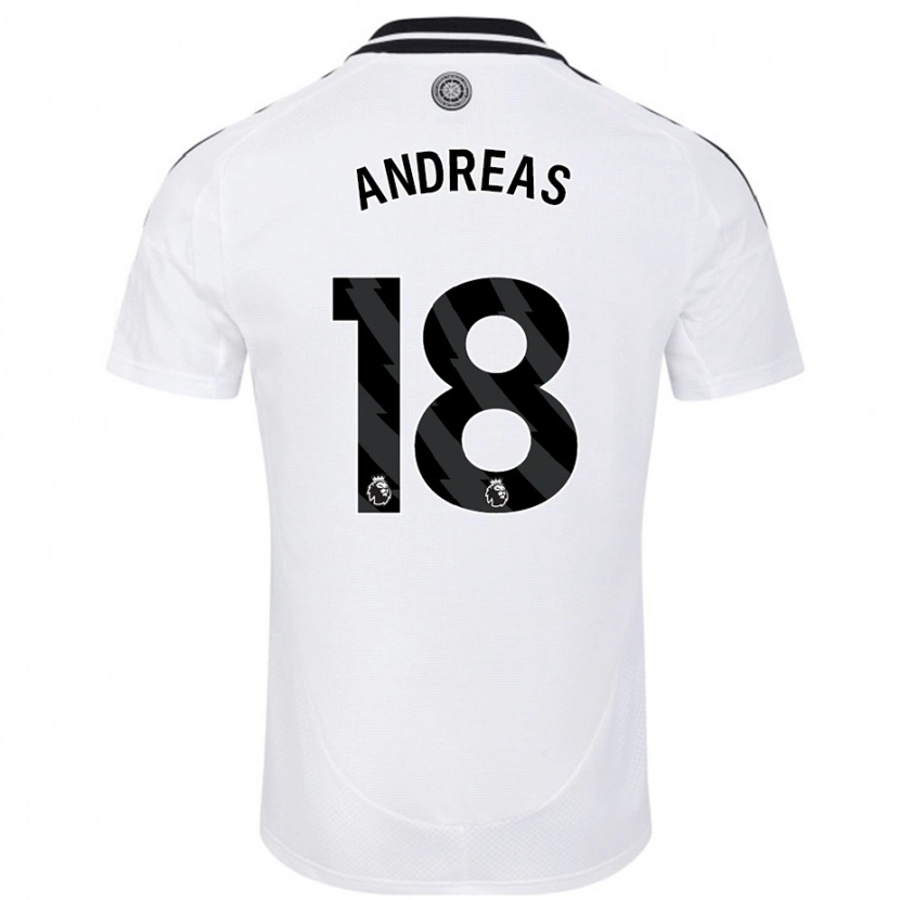 Danxen Børn Andreas Pereira #18 Hvid Hjemmebane Spillertrøjer 2024/25 Trøje T-Shirt