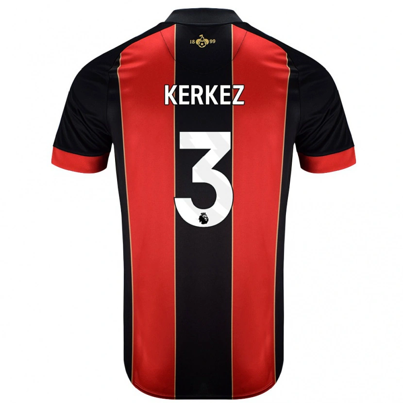 Danxen Børn Milos Kerkez #3 Rød Sort Hjemmebane Spillertrøjer 2024/25 Trøje T-Shirt