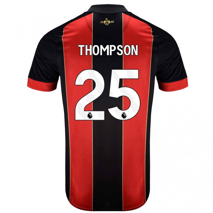 Danxen Børn Kenni Thompson #25 Rød Sort Hjemmebane Spillertrøjer 2024/25 Trøje T-Shirt