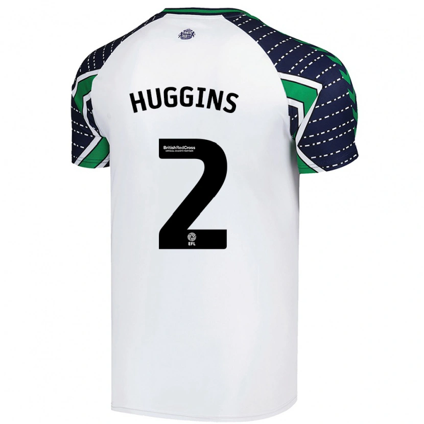 Danxen Børn Niall Huggins #2 Hvid Udebane Spillertrøjer 2024/25 Trøje T-Shirt