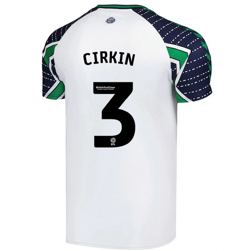 Danxen Børn Dennis Cirkin #3 Hvid Udebane Spillertrøjer 2024/25 Trøje T-Shirt