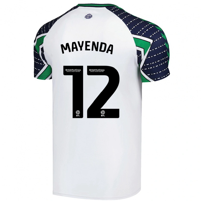Danxen Børn Eliezer Mayenda #12 Hvid Udebane Spillertrøjer 2024/25 Trøje T-Shirt