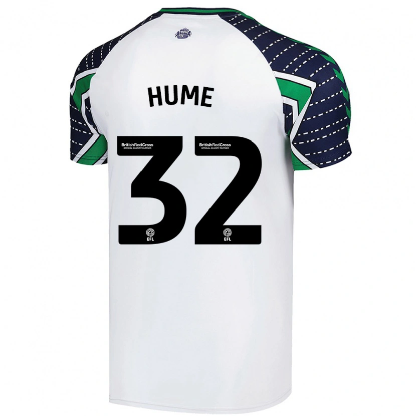 Danxen Børn Trai Hume #32 Hvid Udebane Spillertrøjer 2024/25 Trøje T-Shirt