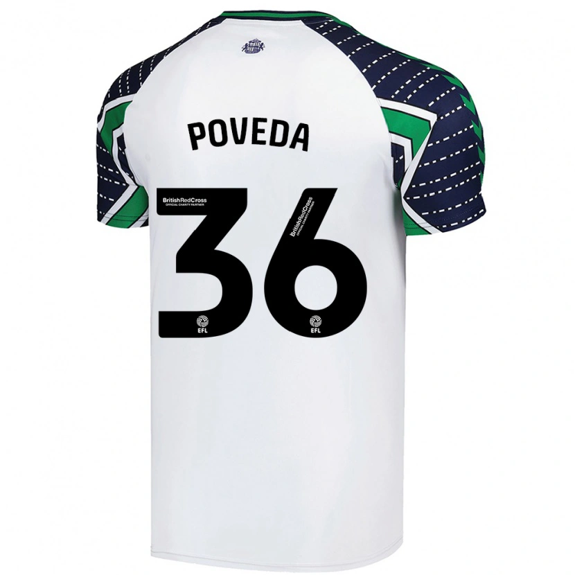 Danxen Børn Ian Poveda #36 Hvid Udebane Spillertrøjer 2024/25 Trøje T-Shirt