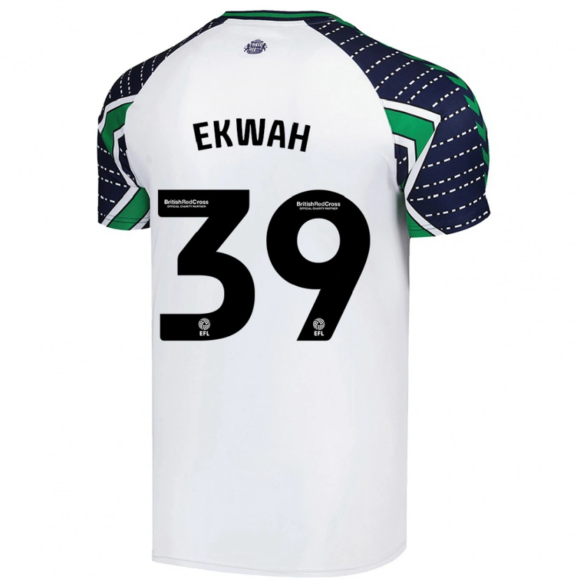 Danxen Børn Pierre Ekwah #39 Hvid Udebane Spillertrøjer 2024/25 Trøje T-Shirt