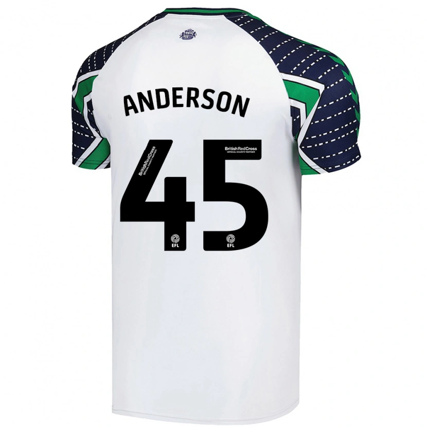 Danxen Børn Joe Anderson #45 Hvid Udebane Spillertrøjer 2024/25 Trøje T-Shirt