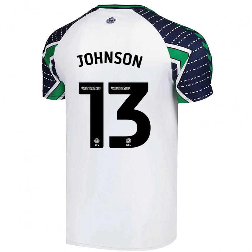 Danxen Børn Zak Johnson #13 Hvid Udebane Spillertrøjer 2024/25 Trøje T-Shirt