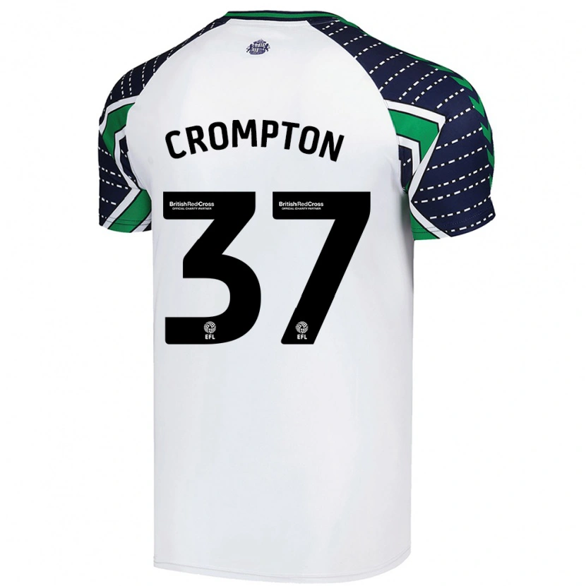 Danxen Børn Ben Crompton #37 Hvid Udebane Spillertrøjer 2024/25 Trøje T-Shirt