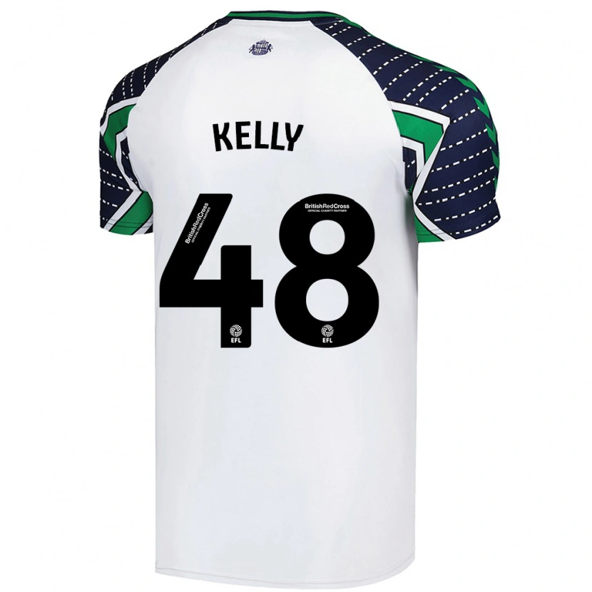 Danxen Børn Caden Kelly #48 Hvid Udebane Spillertrøjer 2024/25 Trøje T-Shirt