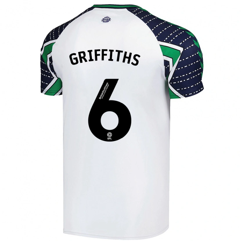 Danxen Børn Louise Griffiths #6 Hvid Udebane Spillertrøjer 2024/25 Trøje T-Shirt