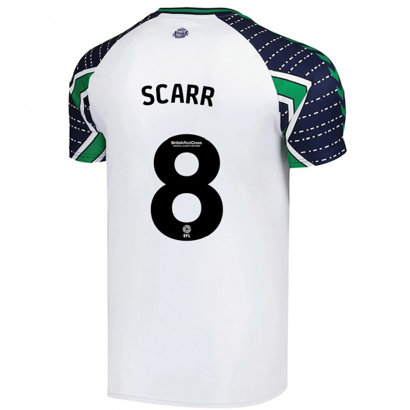 Danxen Børn Emily Scarr #8 Hvid Udebane Spillertrøjer 2024/25 Trøje T-Shirt