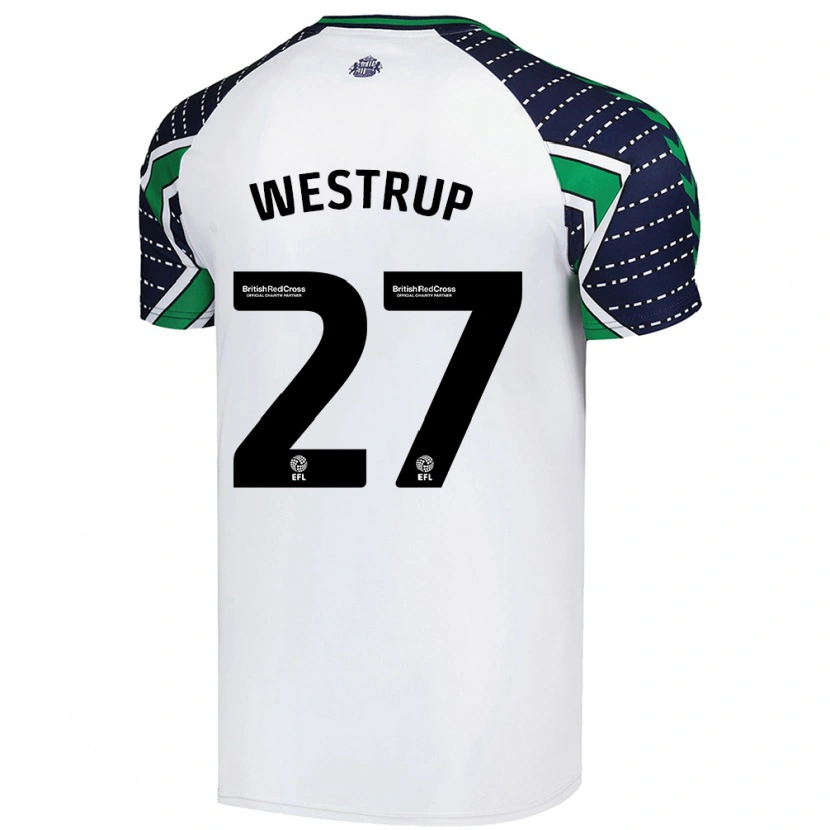 Danxen Børn Brianna Westrup #27 Hvid Udebane Spillertrøjer 2024/25 Trøje T-Shirt