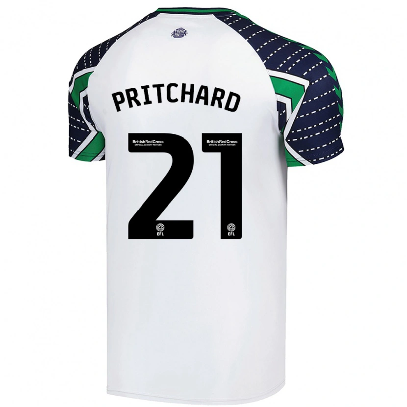 Danxen Børn Alex Pritchard #21 Hvid Udebane Spillertrøjer 2024/25 Trøje T-Shirt