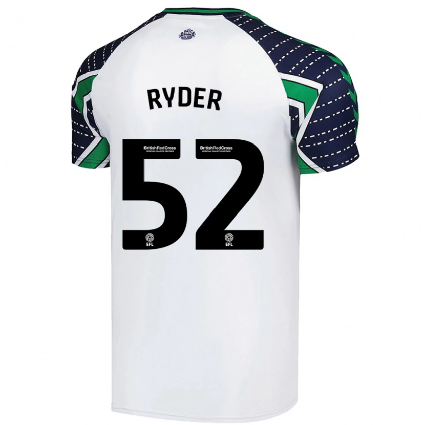Danxen Børn Joe Ryder #52 Hvid Udebane Spillertrøjer 2024/25 Trøje T-Shirt