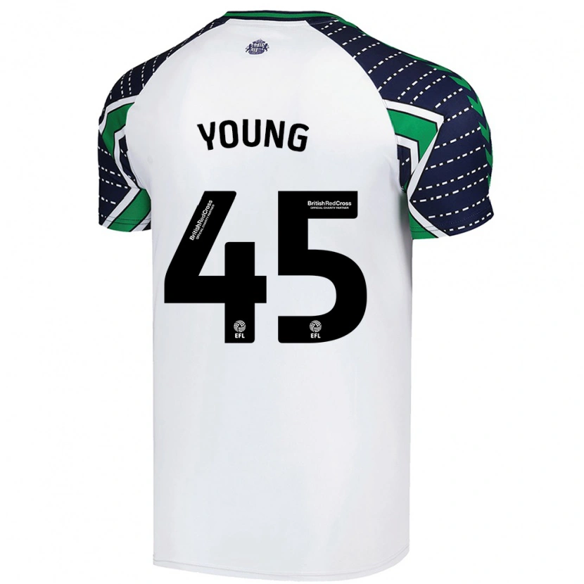 Danxen Børn Matthew Young #45 Hvid Udebane Spillertrøjer 2024/25 Trøje T-Shirt