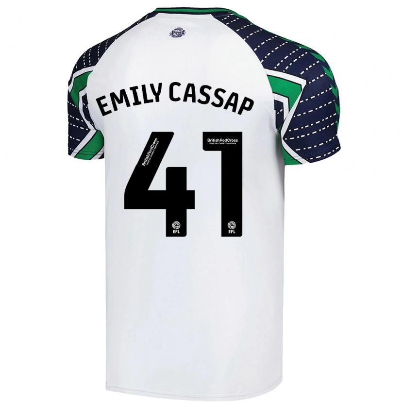 Danxen Børn Emily Cassap #41 Hvid Udebane Spillertrøjer 2024/25 Trøje T-Shirt