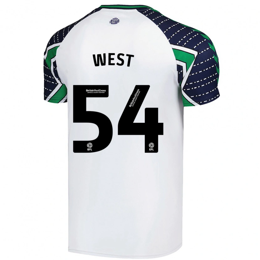 Danxen Børn Ella West #54 Hvid Udebane Spillertrøjer 2024/25 Trøje T-Shirt