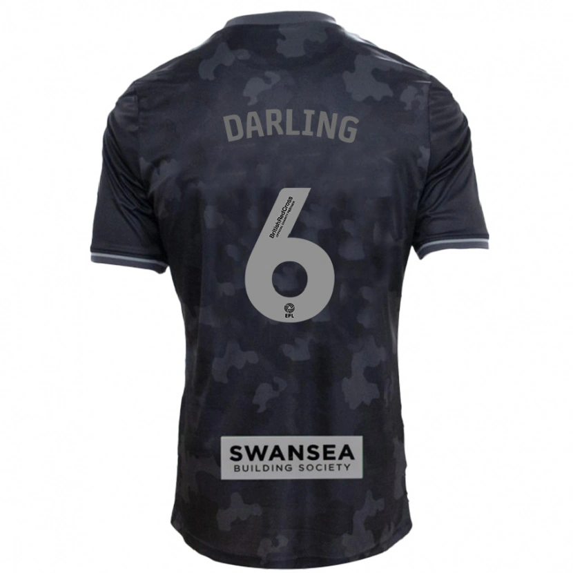 Danxen Børn Harry Darling #6 Sort Udebane Spillertrøjer 2024/25 Trøje T-Shirt