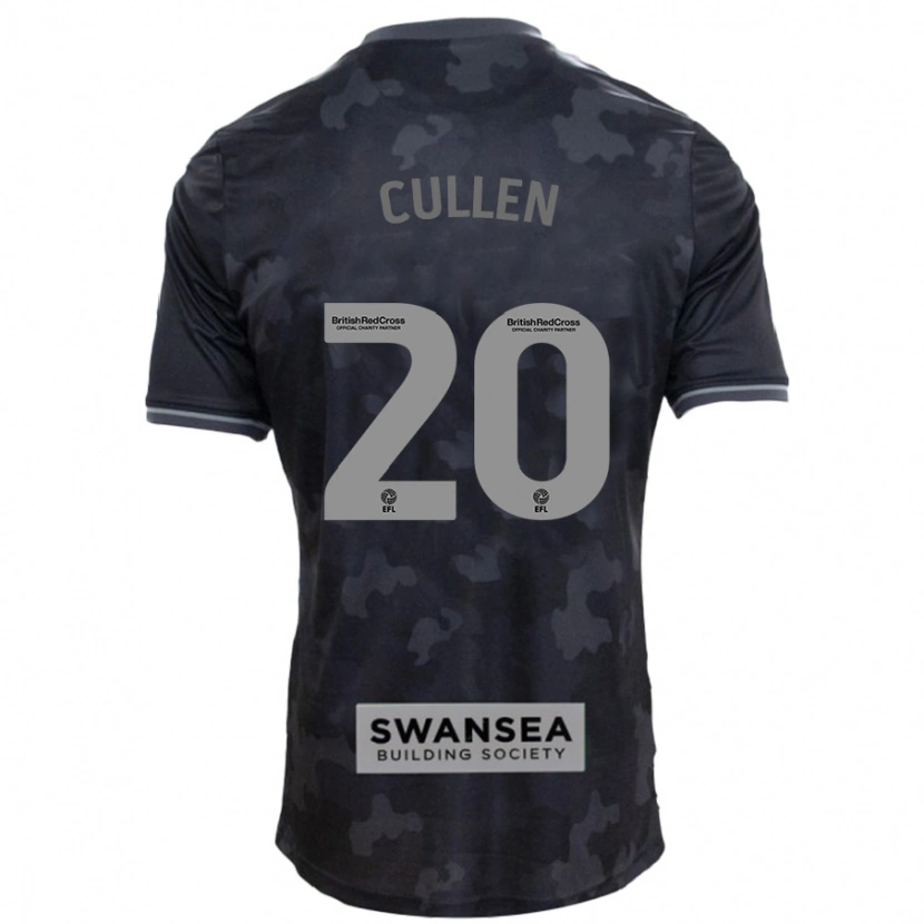 Danxen Børn Liam Cullen #20 Sort Udebane Spillertrøjer 2024/25 Trøje T-Shirt