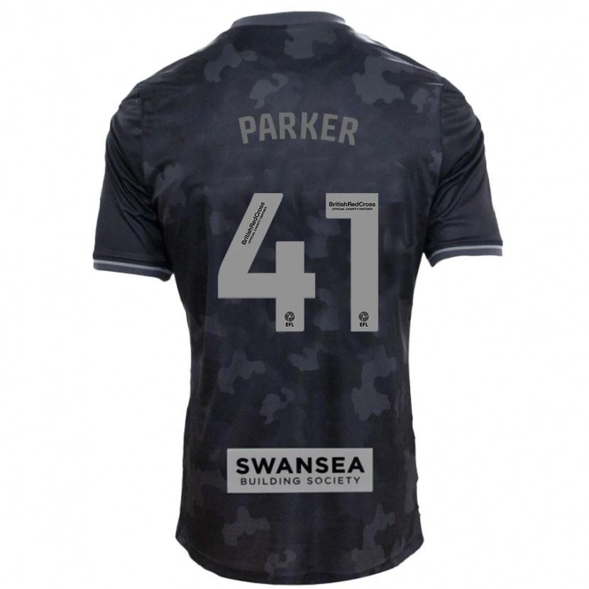 Danxen Børn Sam Parker #41 Sort Udebane Spillertrøjer 2024/25 Trøje T-Shirt