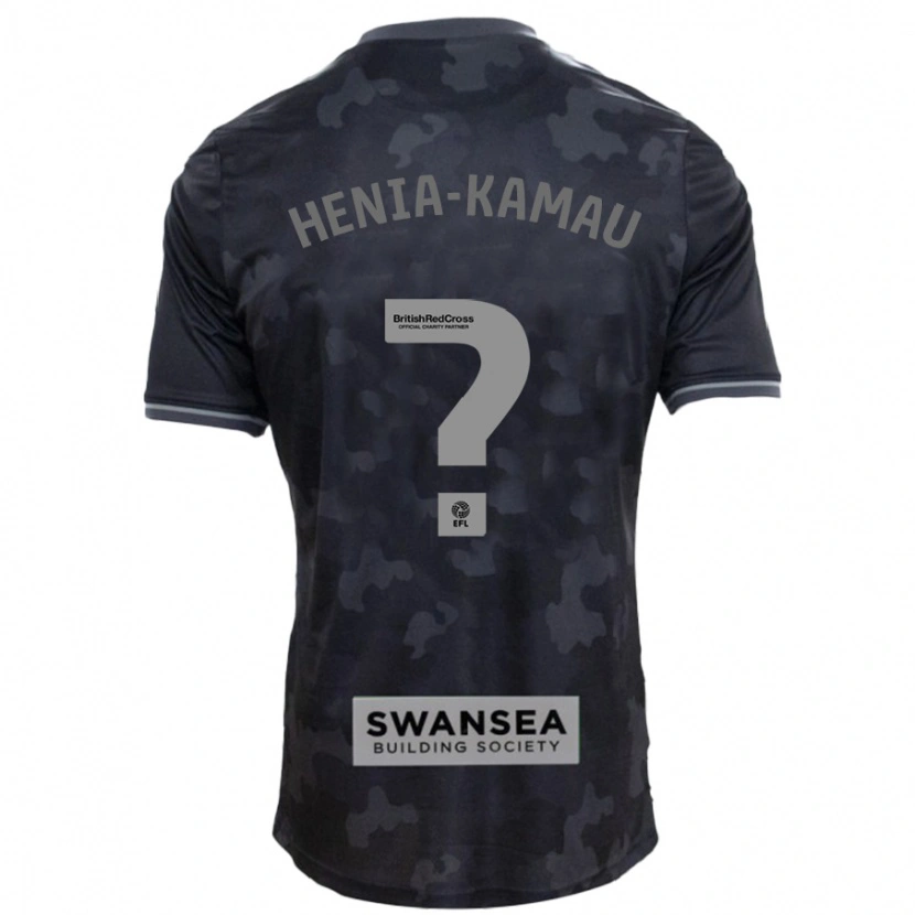 Danxen Børn Sammy Henia-Kamau #0 Sort Udebane Spillertrøjer 2024/25 Trøje T-Shirt