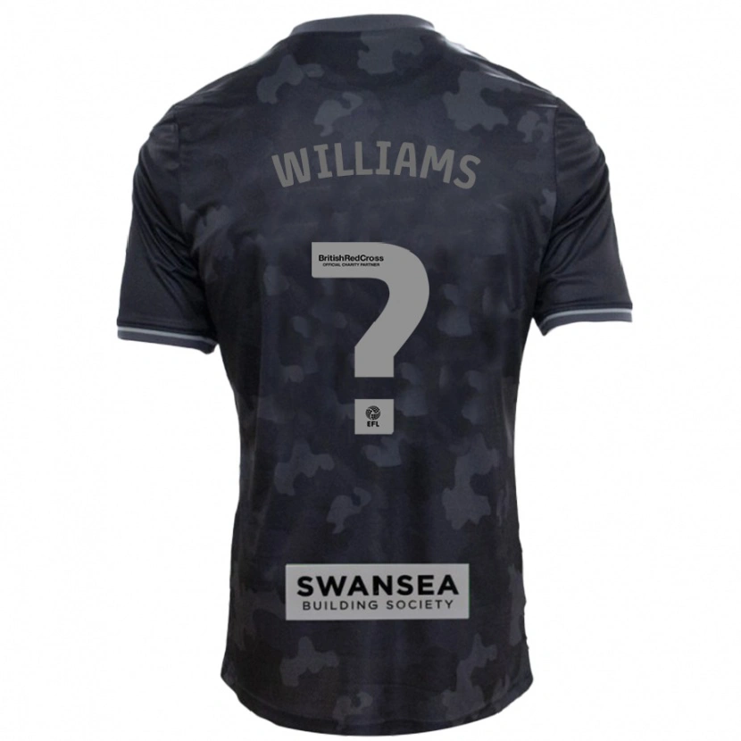 Danxen Børn Osian Williams #0 Sort Udebane Spillertrøjer 2024/25 Trøje T-Shirt