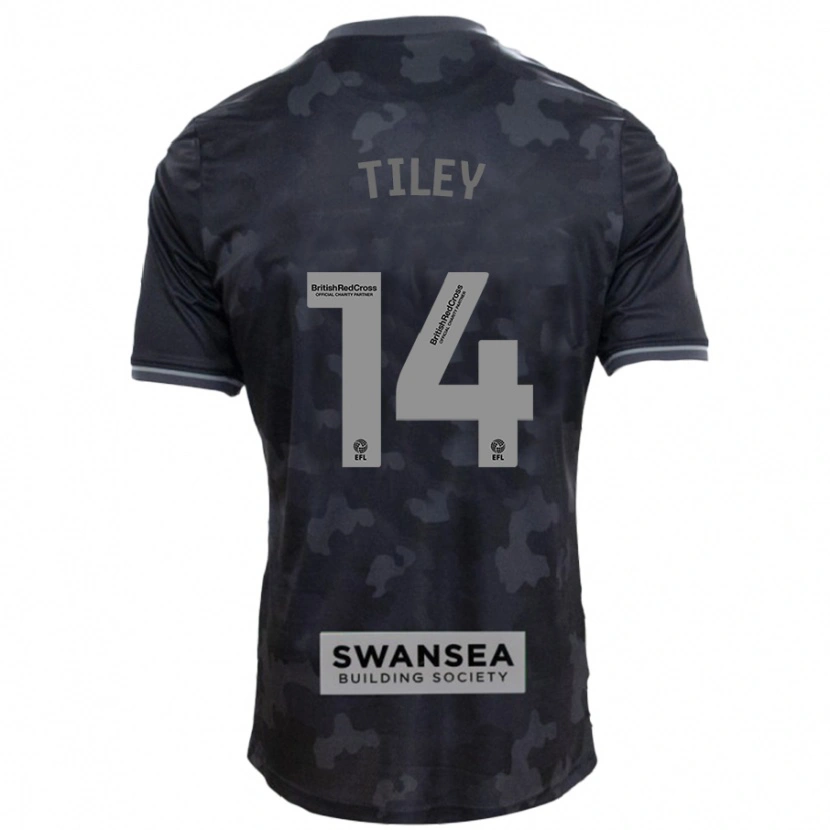 Danxen Børn Chloe Tiley #14 Sort Udebane Spillertrøjer 2024/25 Trøje T-Shirt