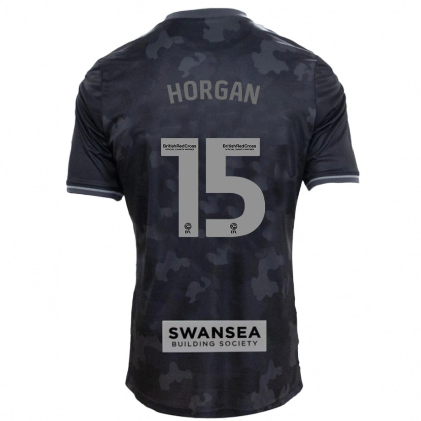 Danxen Børn Gwenan Horgan #15 Sort Udebane Spillertrøjer 2024/25 Trøje T-Shirt