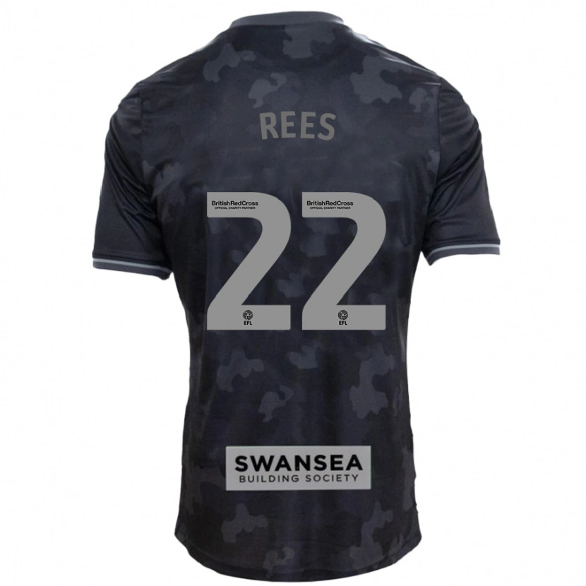 Danxen Børn Nia Rees #22 Sort Udebane Spillertrøjer 2024/25 Trøje T-Shirt