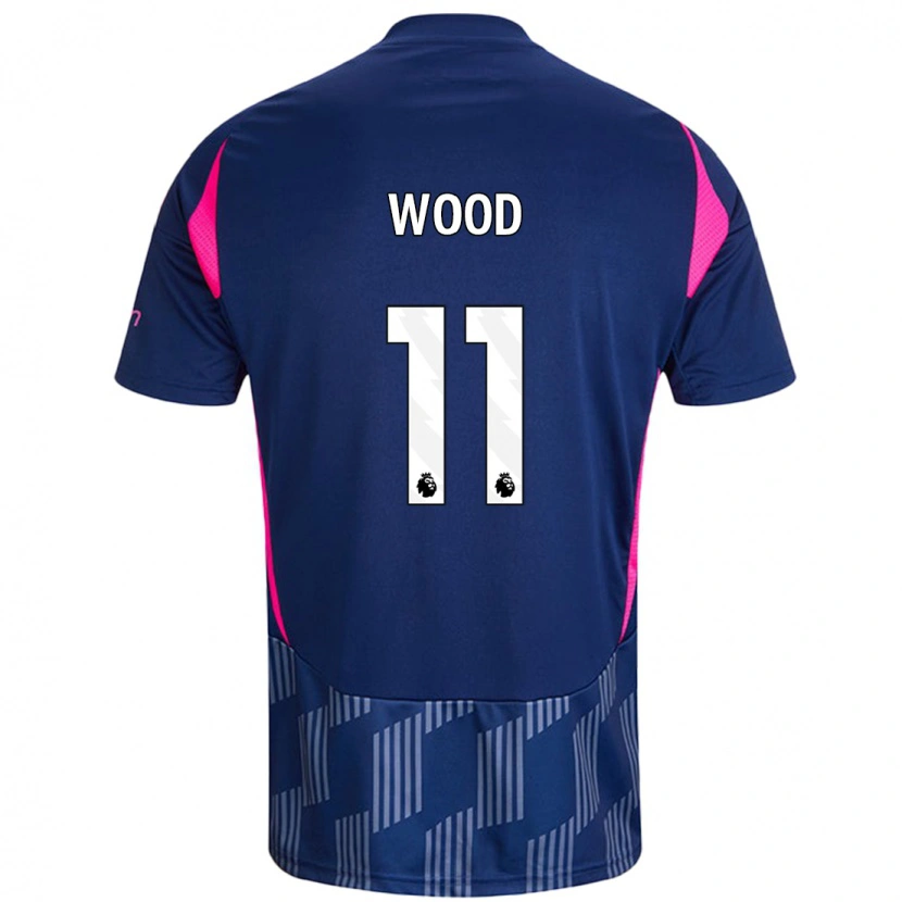Danxen Børn Chris Wood #11 Kongeblå Pink Udebane Spillertrøjer 2024/25 Trøje T-Shirt