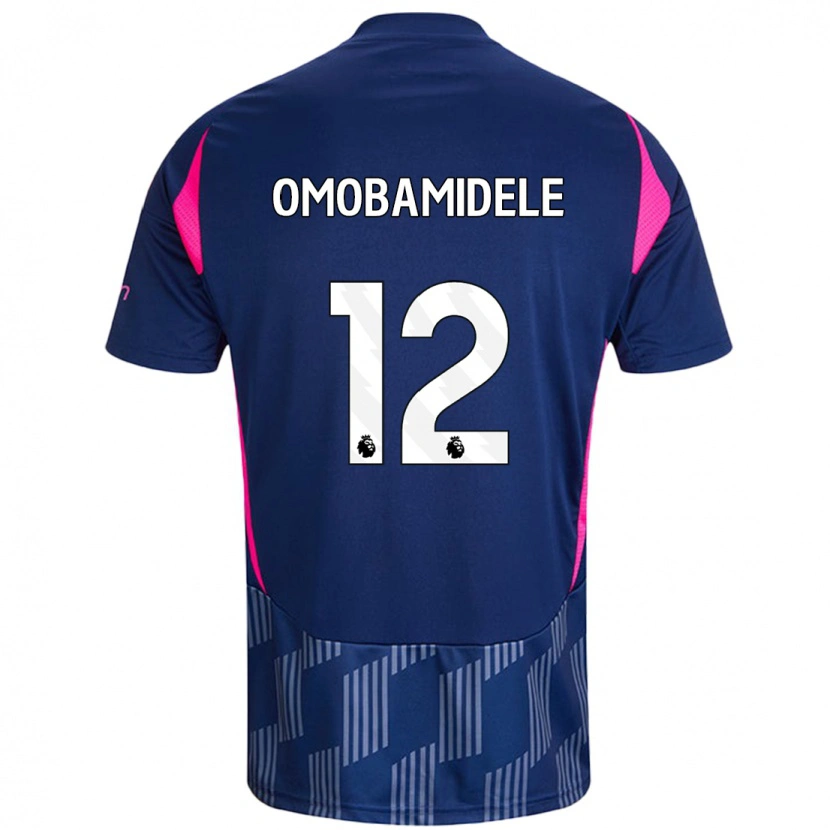 Danxen Børn Andrew Omobamidele #12 Kongeblå Pink Udebane Spillertrøjer 2024/25 Trøje T-Shirt