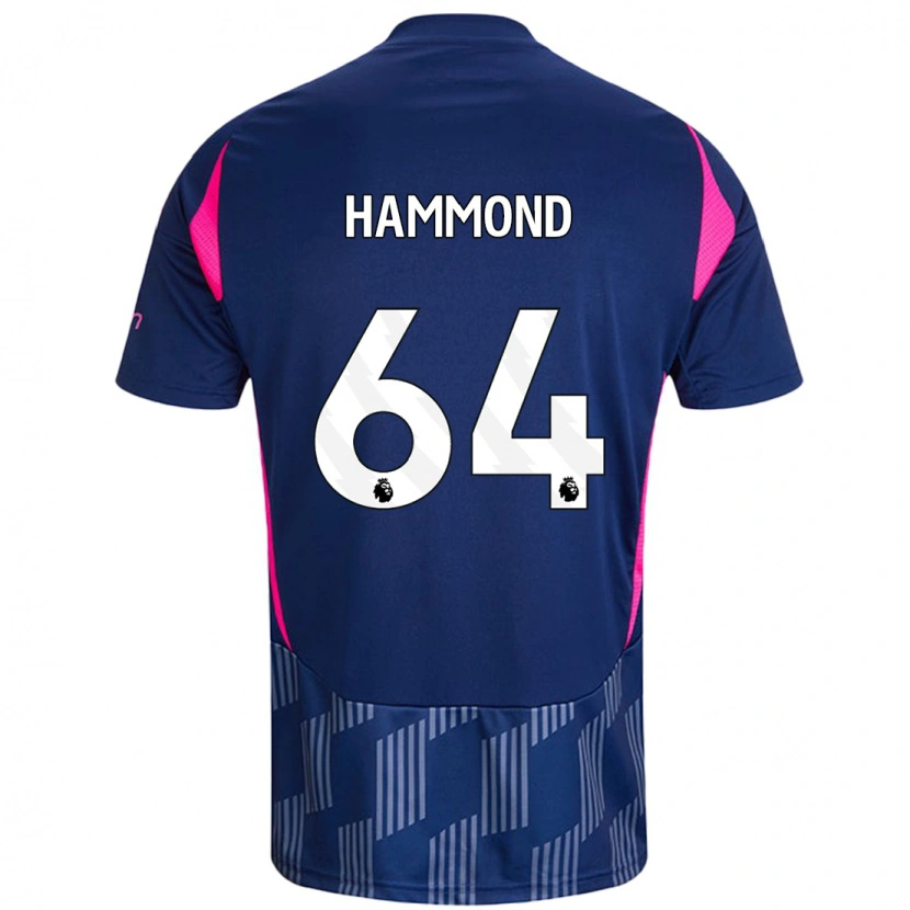 Danxen Børn Ben Hammond #64 Kongeblå Pink Udebane Spillertrøjer 2024/25 Trøje T-Shirt