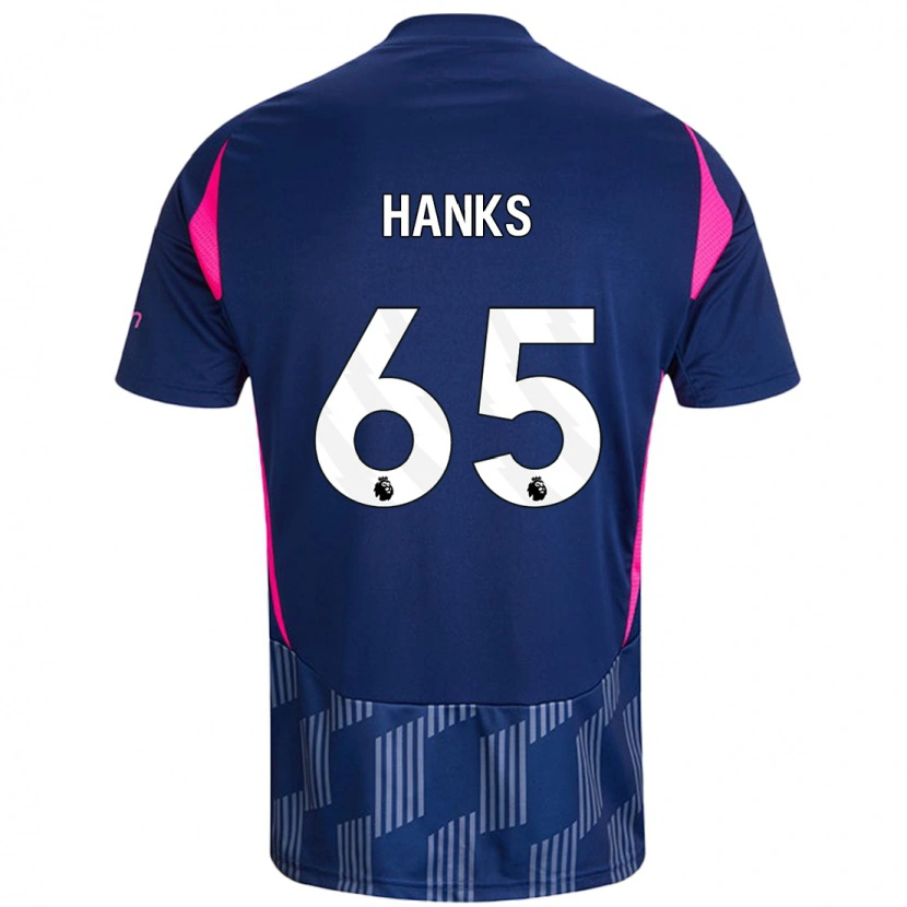Danxen Børn Justin Hanks #65 Kongeblå Pink Udebane Spillertrøjer 2024/25 Trøje T-Shirt