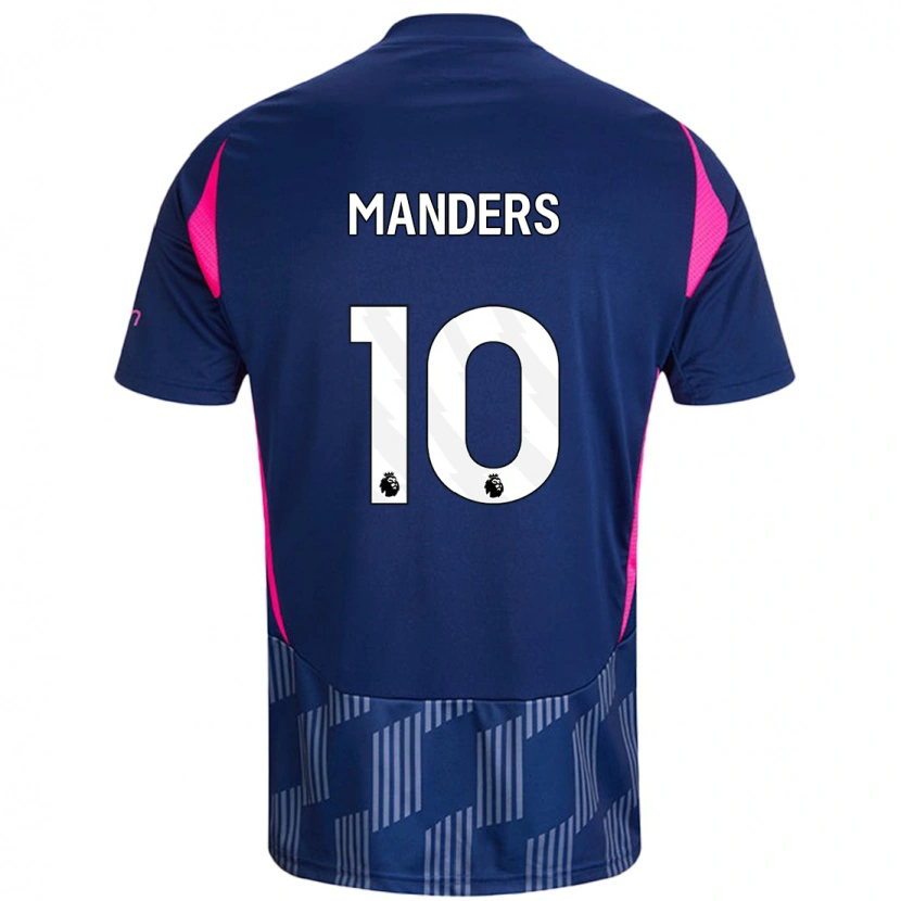 Danxen Børn Holly Manders #10 Kongeblå Pink Udebane Spillertrøjer 2024/25 Trøje T-Shirt