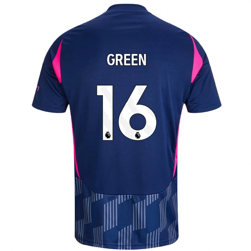Danxen Børn Mollie Green #16 Kongeblå Pink Udebane Spillertrøjer 2024/25 Trøje T-Shirt