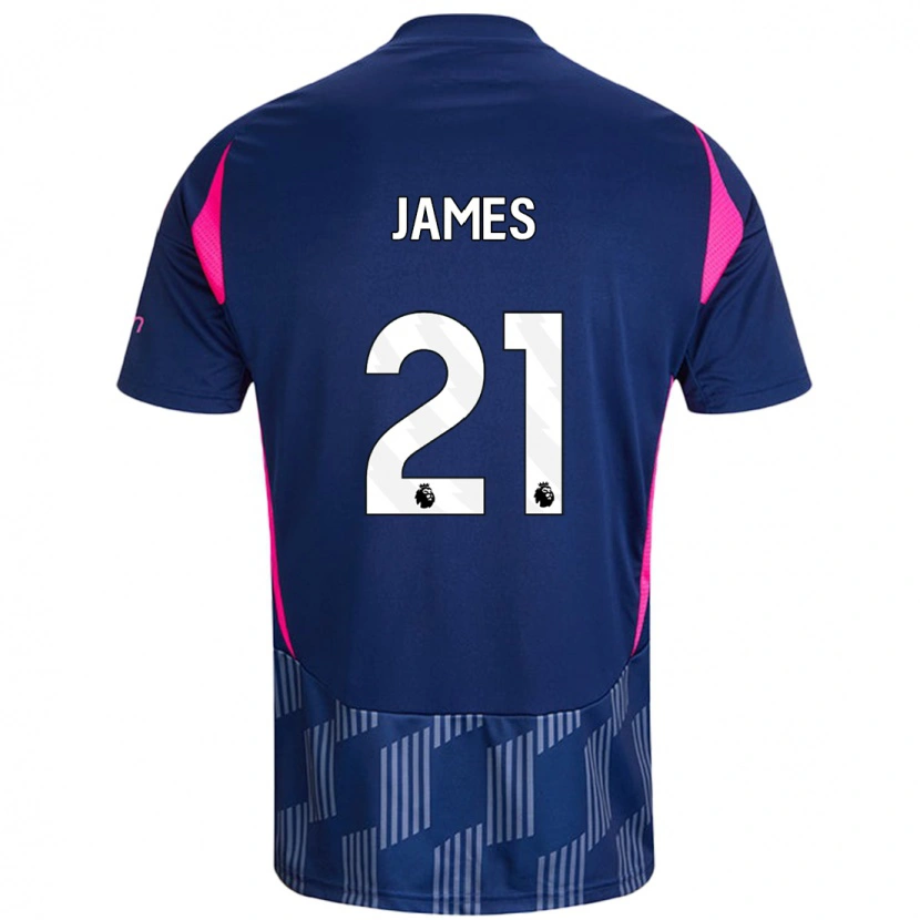 Danxen Børn Hayley James #21 Kongeblå Pink Udebane Spillertrøjer 2024/25 Trøje T-Shirt